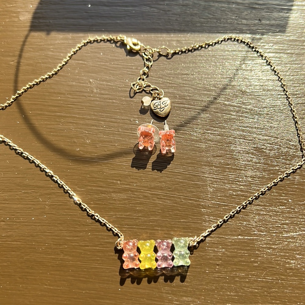 Gold Betsy Johnson Gummy Bear Set